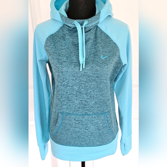 NIKE Therma-Fit Hooded Sweatshirt Blue  Gray Sz Sm - Picture 2 of 7